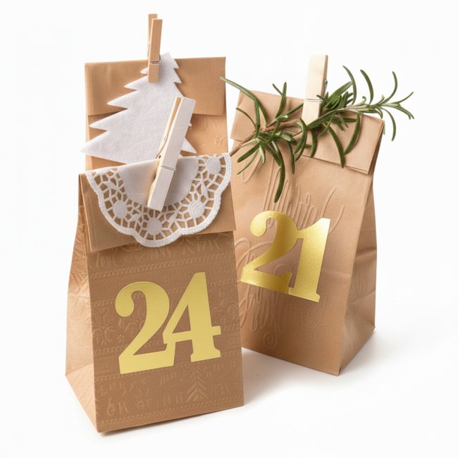 Adventskalender Zahlen + Sterne 2,5 bis 20 cm Aufkleber - Farbwahl